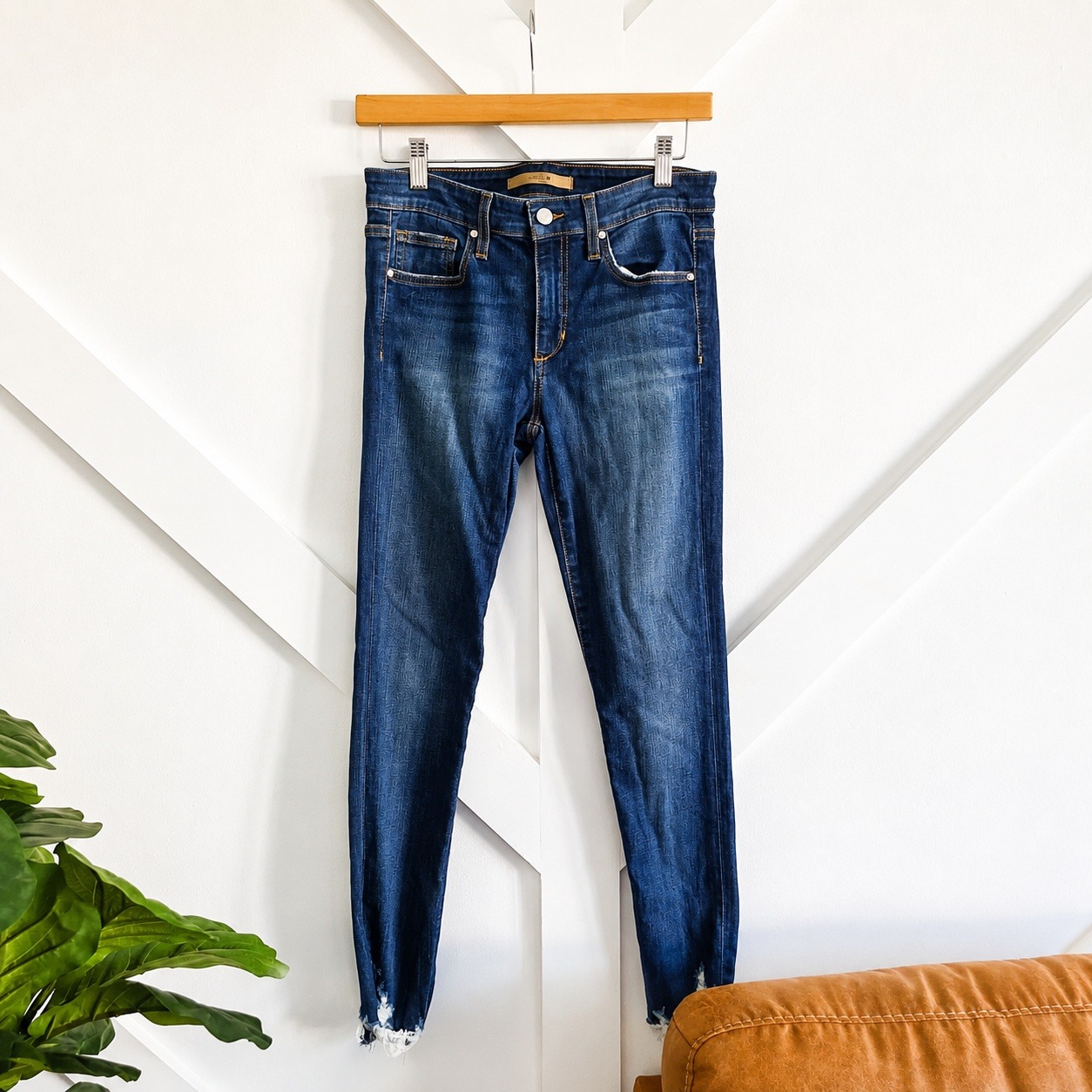 Joe's Jeans Skinny Ankle Jeans Women 27 Dark Wash Raw Hem Denim Pants